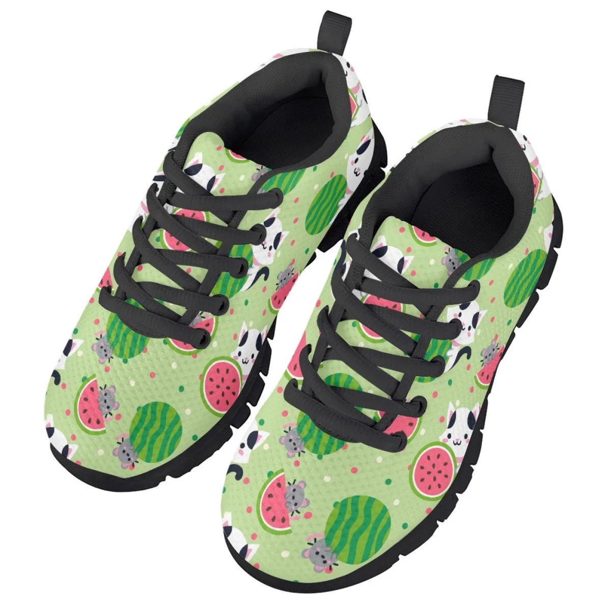 Shoes for Boy GirlKawaii Eating Watermelon Cat Children Running Sneakers Four Seasons Dirt Resistant Brand Shoes Tenis Masculino