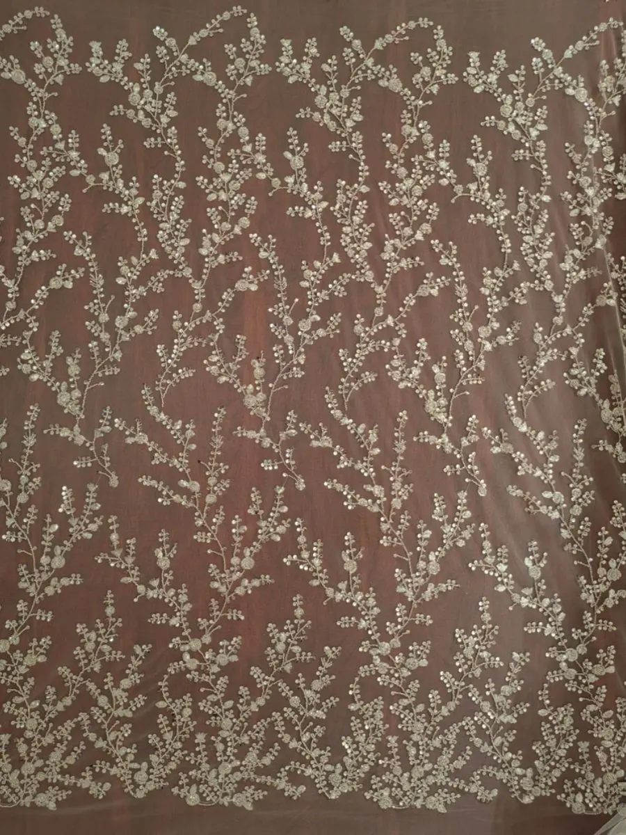 3dビーズスパンコール刺繍ブランチレースチュールソフトレーストリム、ブライダルガウンdiyウェディングドレス装飾用生地