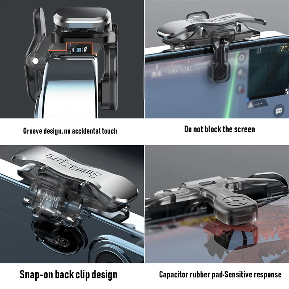 2 PCS Game Trigger for PUBG Mobile Phone Controller Gamepad Joystick Shooting L1 R1 Key Button Cell Phones Gaming Accessories