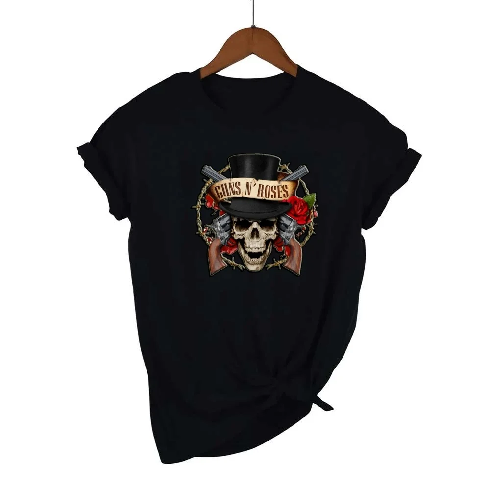 Camiseta con estampado de la banda de rock Roses para mujer, ropa de calle, tops punk de verano para mujer, ropa de estilo urbano con estampado harajuku