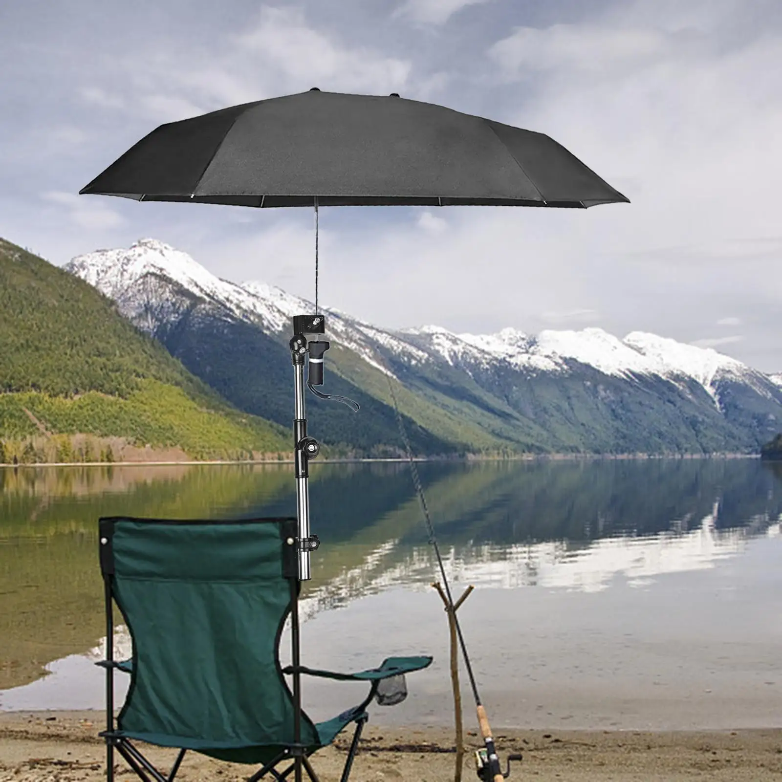 Beach Chair Umbrella with Universal Clamp Waterproof Adjustable Umbrellas