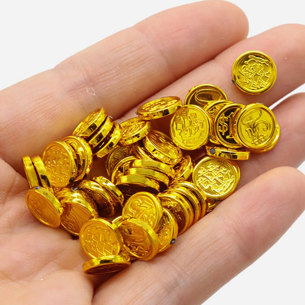 48 Pcs Coins Pirate Gold Toy Reusable Gaming Props Ship Professional Party Compact Fake Plaything