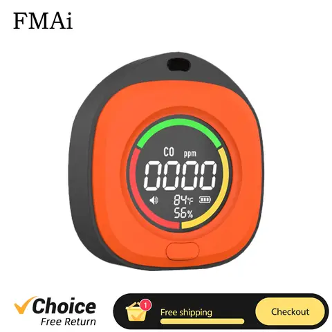 FMAI K5D 일산화탄소 감지기 CO 공기 품질 모니터 1000mAh 배터리 LED 스크린 USB Type-C 실내 및 여행용 충전