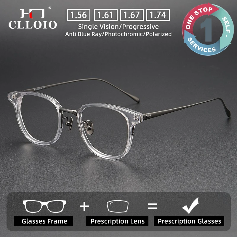 

Очки CLLOIO: Минималистичные, легкие, с защитой от синего света, в ацетатной оправе, с титановыми дужками, для коррекции прогрессивной близорукости