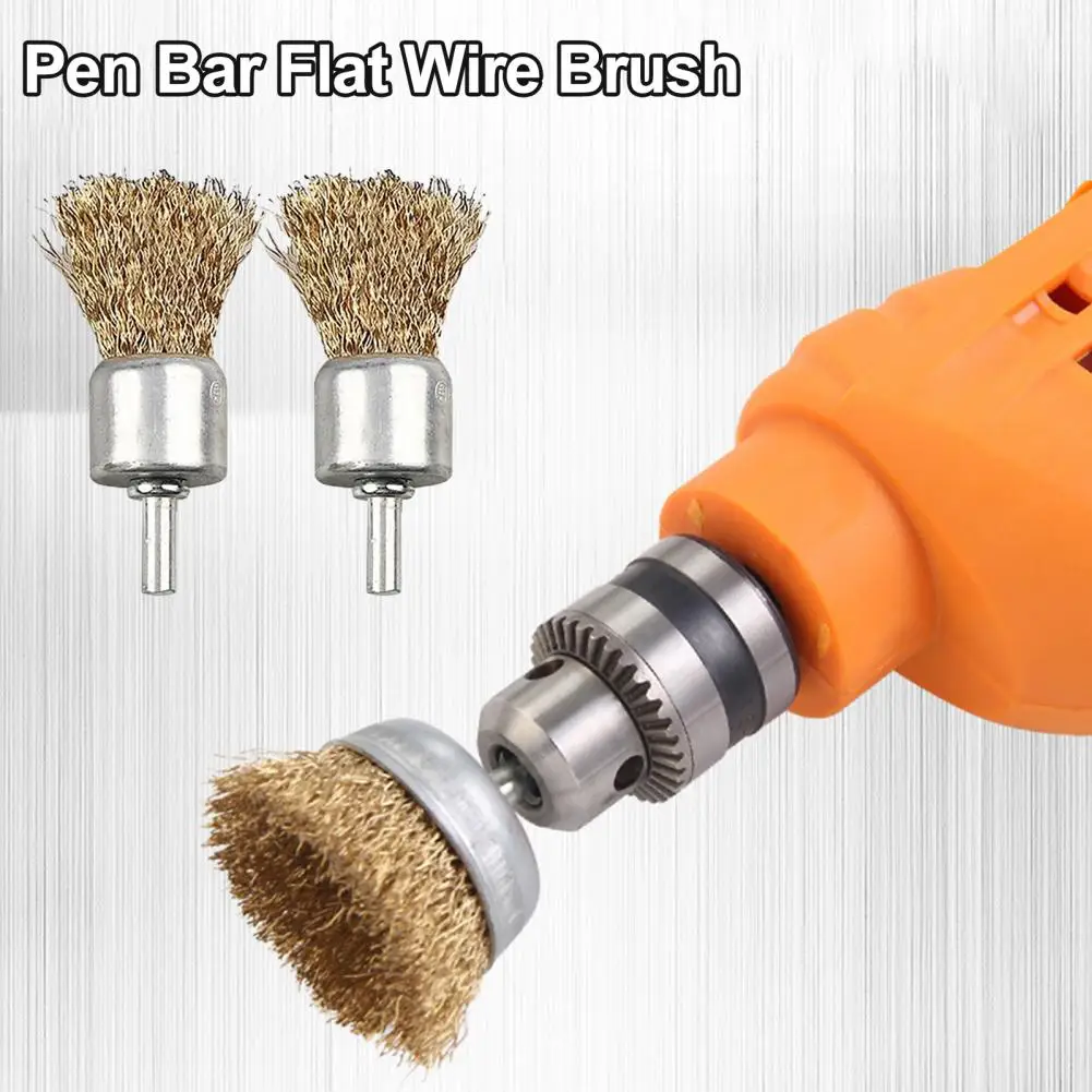 Wire Wheel Brush Polishing Grinding Wheel T-shaped Small Brush Steel Wire Brass Mini Brush Rotary Tool for DremelDrill