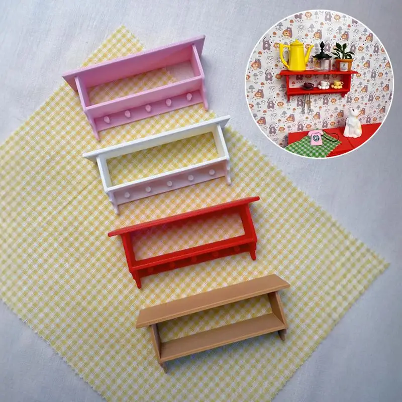 

12-Point Dollhouse Wall Rack Plastic Shelf Cute Accessory OB11 Miniature Scene Photography Prop