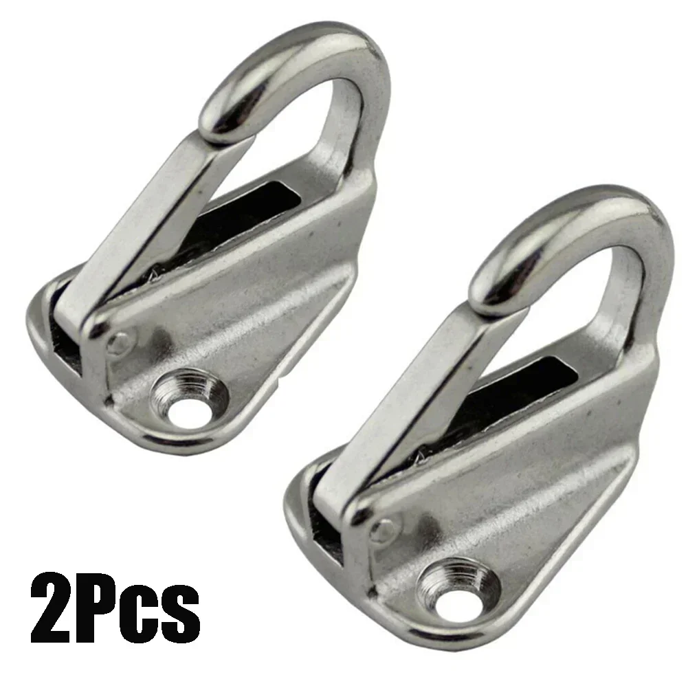 2Pcs Marine Stainless Steel Spring Snap Fending Hook Fender Marine Boat Spring Locked Fender Hook Egg Shape Spring Snap Hook