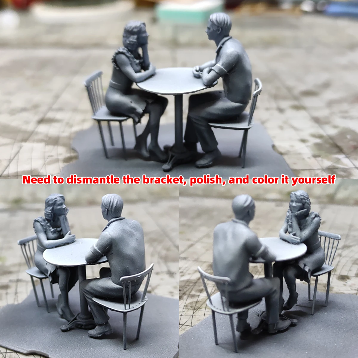 Maßstabsgetreue Miniatur-Modellbausätze Figuren Diorama Moderne Urbane Zivilisten-Frauen Fahrrad-Set 1/35 1/43 1/48 1/64 1/72 1/87 HO – Detail 3