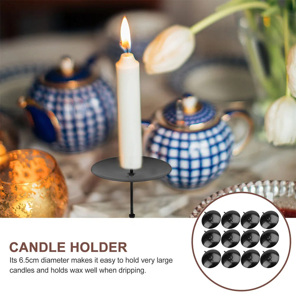 

12Pcs Fixator Metal Holder Round Plate for Festival Party DIY Christmas Thanksgiving New Year Decor