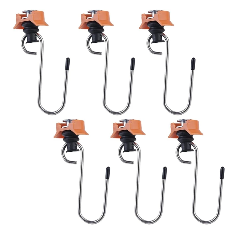 6Pack Motorhomes, Trucks Metal Hooks For Airline Rails Tracks Fittings, Easy Install Cargo Securing Hauling Accessory