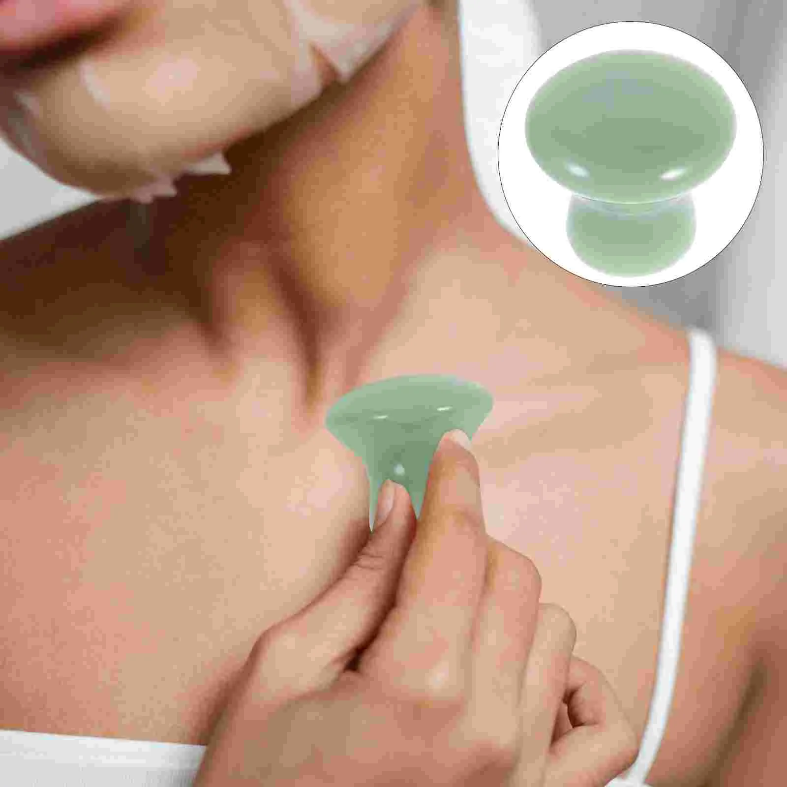 

Jade Massage Mushroom Stone Walker Face Tools for Skincare Travel Neck Massager