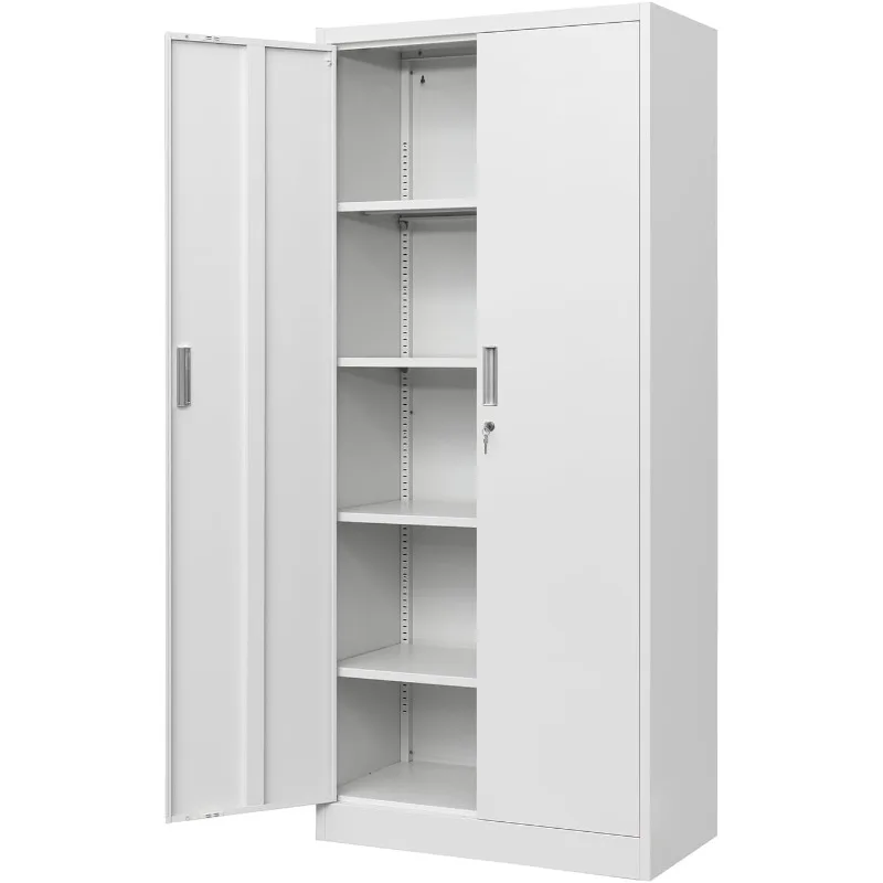 

Locking Storage Cabinet with Adjustable Shelves, 72" Metal Storage Cabinets for Garage, Office, Home, Pantry, Classroom