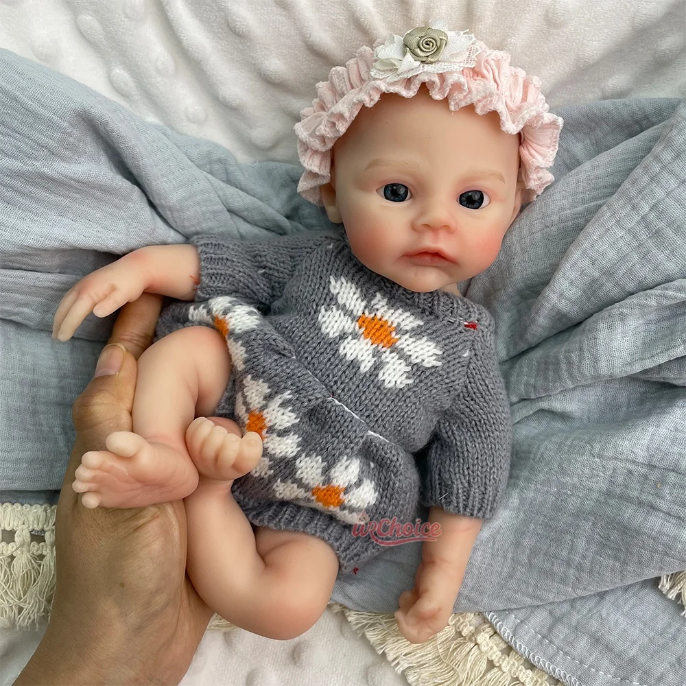 

12 Inch Meadow Doll Silicone Reborn Baby Girl Washable Body Squishy Elastic Solid Silicone Body Birthday Christmas Gift