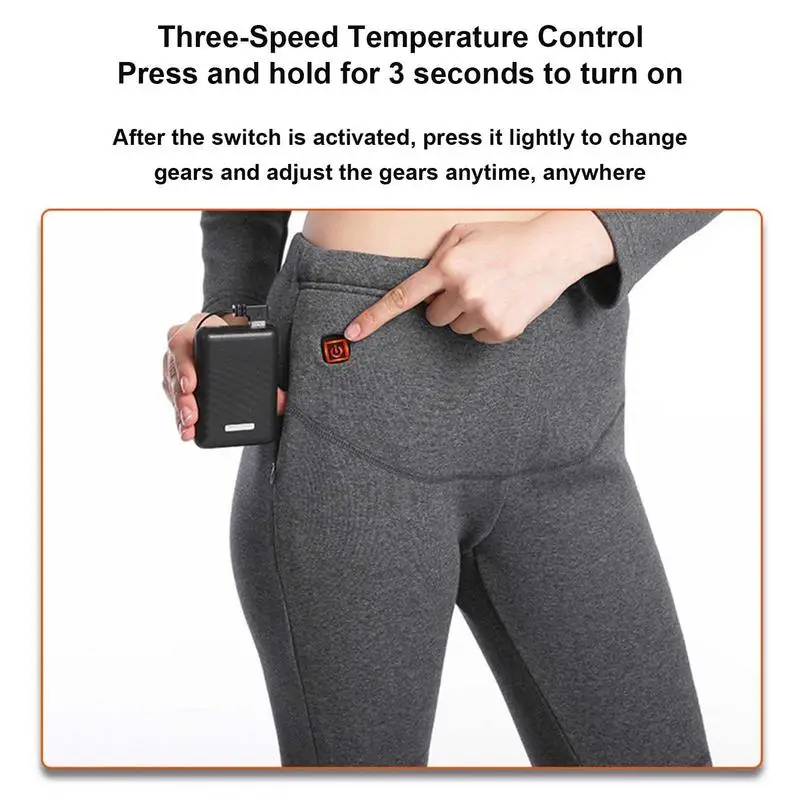 Heated Underwear Winter Warm Set Clothing USB Charging Battery Powered Fleece Thermal Long Tops & Pant Women For Indoors Outdoor