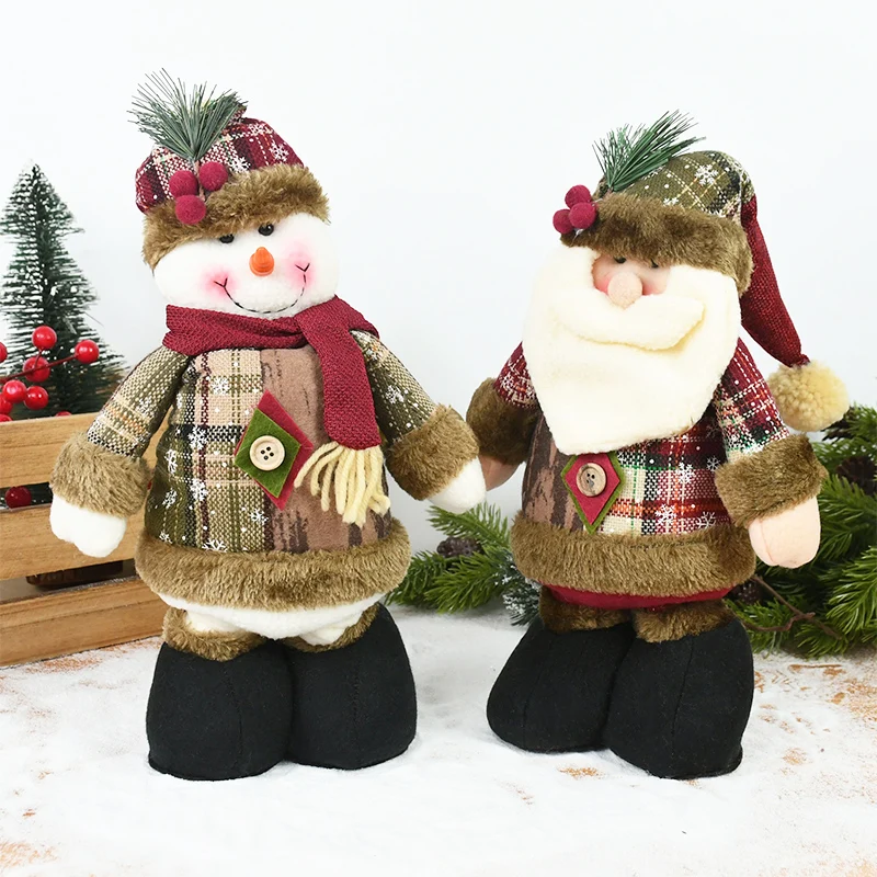 

Christmas Doll Ornaments Cartoon Snowman Santa Claus Elk Retractable Doll Merry Christmas Decor Happy New Year Xmas Gift Navidad