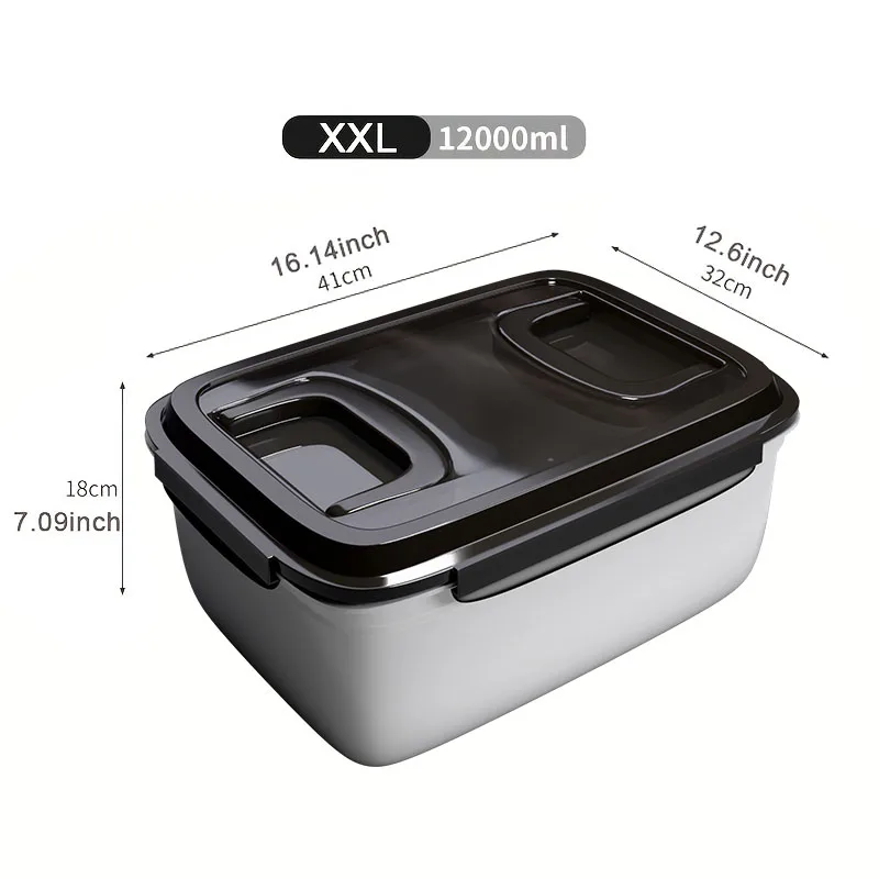 

Extra - Large 12000ml Food Storage Tub - XXL Size (41cm×32cm×18cm), Leak - Proof Design
