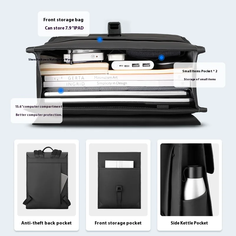 مارك رايدن 15.6 "كمبيوتر محمول على ظهره الرجال مقاوم للماء سعة كبيرة مكافحة سرقة حقائب الظهر الذكور حقيبة سفر الأعمال عادية الحقائب المدرسية