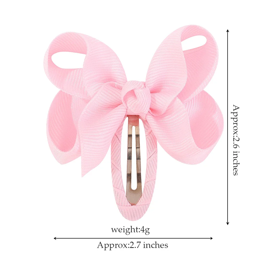 Lovely Bowknot cabelo clipes para menina, Cheer Up Bows, Grosgrain Ribbon Hairpins, Acessórios para cabelo do bebê, Headwear, 2,75 ", 2pcs por conjunto