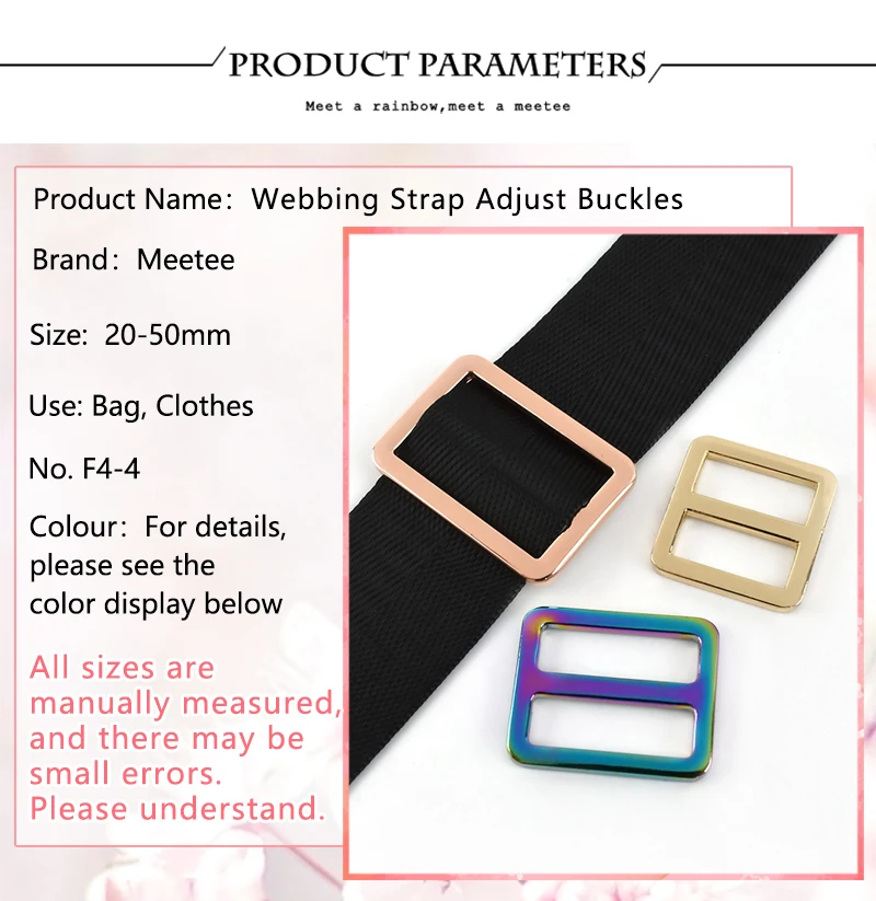 5/10 Stück 16–50 mm Taschen-Riemenschnallen, Metallschieber, Tri Glide, verstellbare Gürtelschnalle für Gurtband, Schuhe, Kleidung, Lederteil, Zubehör – Detail 5