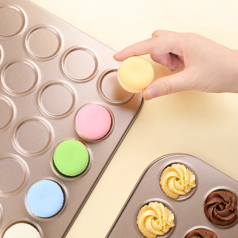Round Nonstick Carbon Steel Cookie Macaron Crisp Baking Tray Oven Pan Cake Mold Kitchen Tool Durable Premium High Quality Use