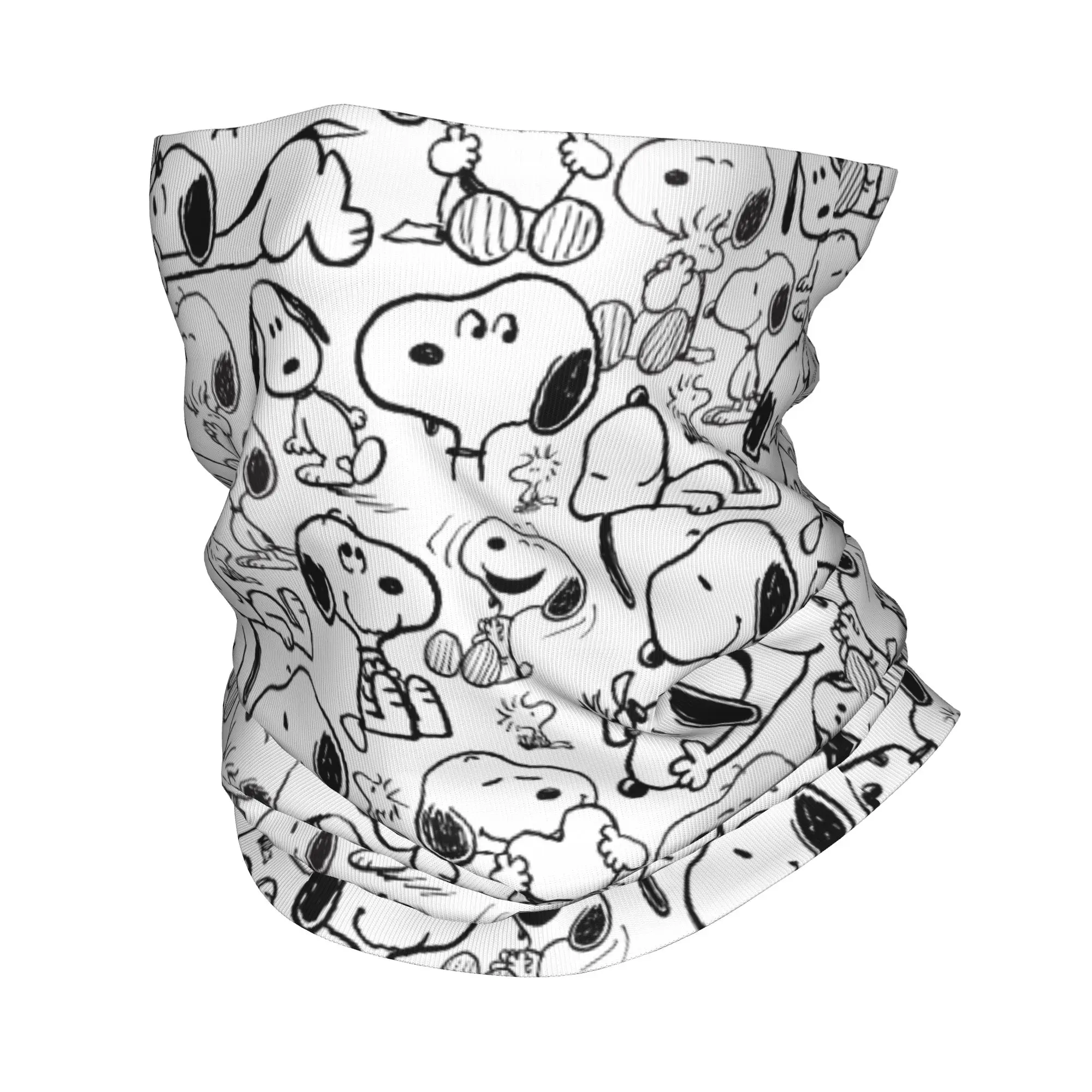 Snoopys Smile Giggle Laugh Pattern Bandana Neck Gaiter - Bufanda con estampado de patrón de sonrisa y risa, bufanda cálida para ciclismo, senderismo, unisex, transpirable para adultos