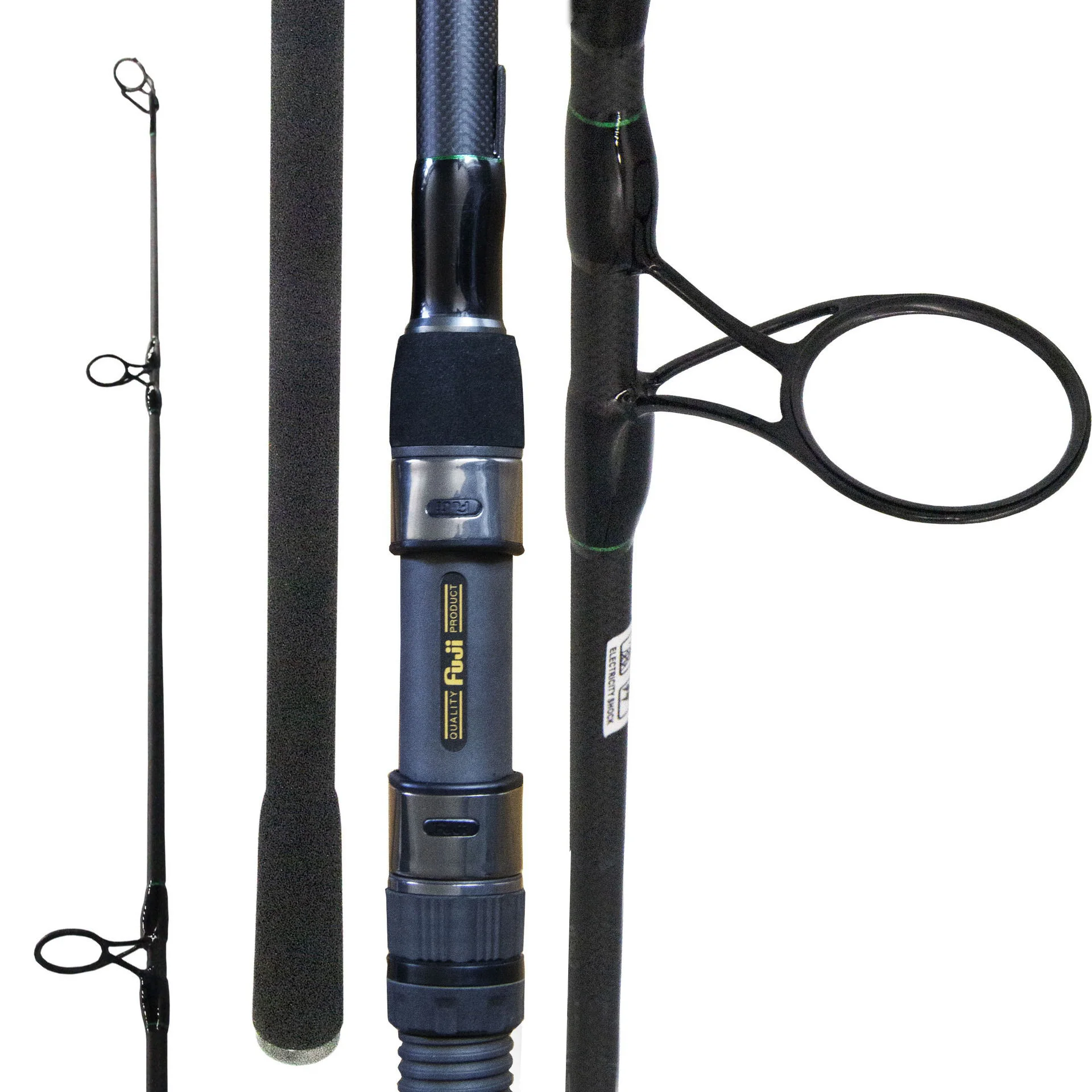 Spot 2 Carp Fishing Rod - 10 Feet, Black - High Carbon, Telescopic - Fuji Scroll Seat - Freshwater, Durable, Smooth Handling