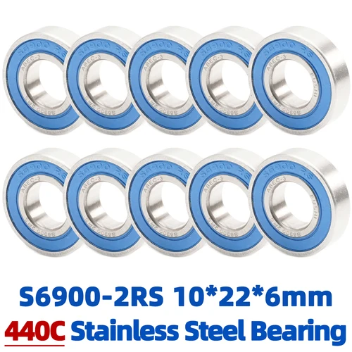 Rodamiento S6900RS 10*22*6mm (10 piezas) S6900 RS 6900 440C rodamientos de bolas de acero inoxidable S6900RS