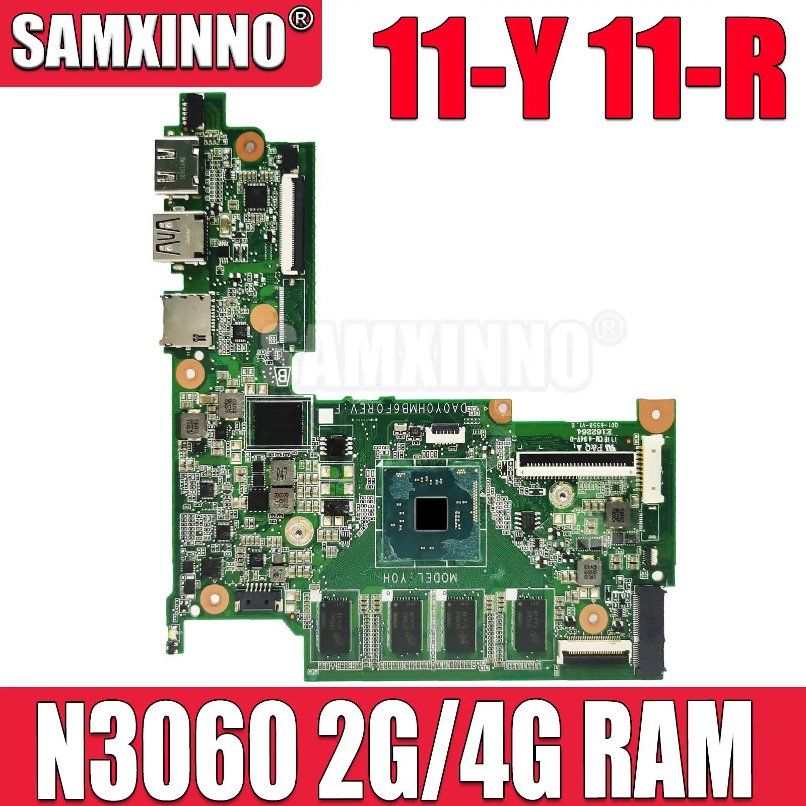 

For HP 11-Y 11-R TPN-Q166 Laptop Motherboard 902904-601 902904-501 902904-001 DA0Y0HMB6F0 Mainboard with N3060 2G/4G RAM