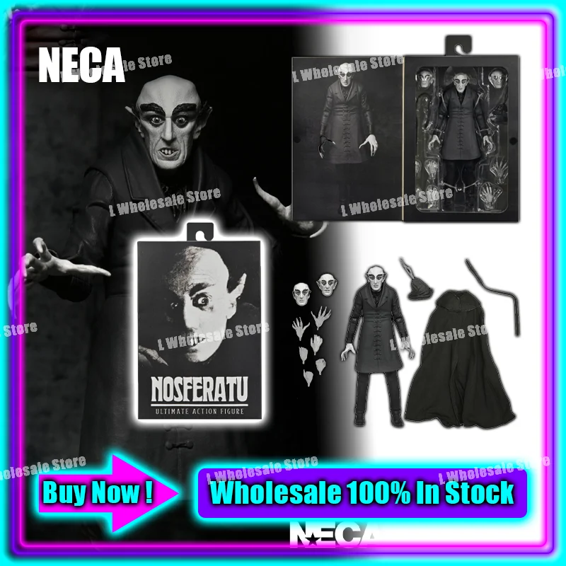 Original Neca Nosferatu Ultimate Count Orlok Black and White 7” Scale Anime Action Figure Collection Model Doll Kid Gifts Toys