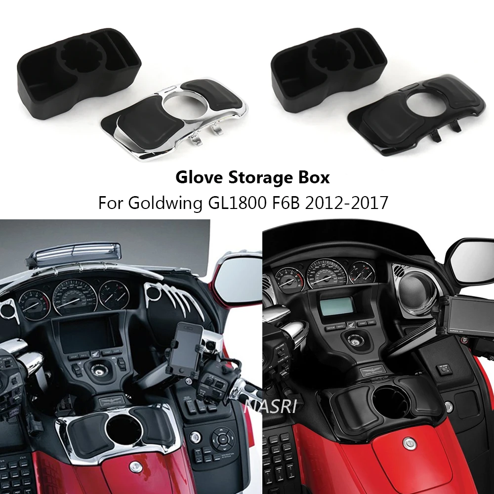 

Motorcycle Accessories Glove Box Cubby Storage Box with Cup Holder For Honda Goldwing GL 1800 GL1800 Gold Wing F6B 2012-2017