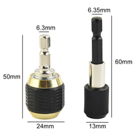 Quick Coupling Hex Shank 2pcs Hex Shank 60mm Keyless Drill Building Crates Chuck Driver Convertor Adapter Hand