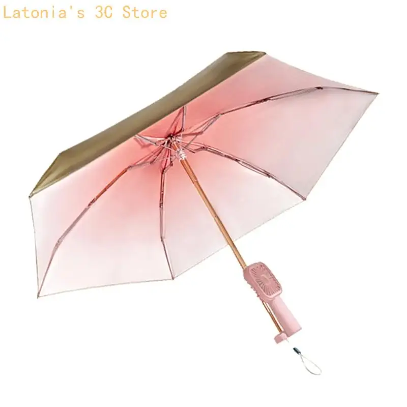 Rechargeable Fan Sun Cover for Warm Day Walks, Folding Shade Design and Outdoor Waiting with Easy Carry Use Support X3UB