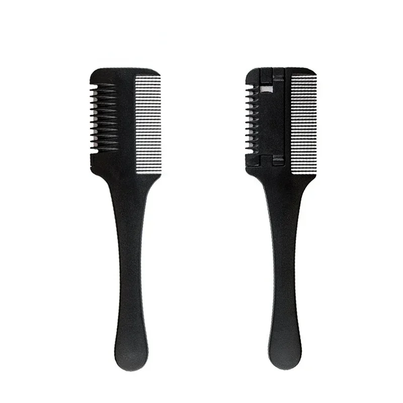 Children Boys Girls Hair Cutting Comb Black Handle Styling Brush with Razor Blades Cutting Hair Salon DIY Styling Tool Hairbrush