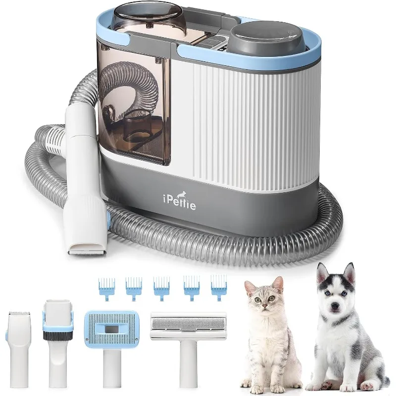 

Max15 Pet Grooming Vacuum with Upgraded Smooth Clipper- Dual Airway Anti-Clogging Design Ensures True 2L/0.5Gal Full Cap