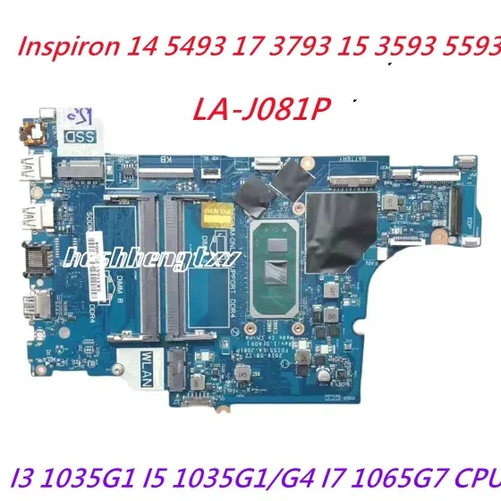 LA-J081P  Inspiron14 5493 17 3793 15 3593 5593 I3 I5 I7