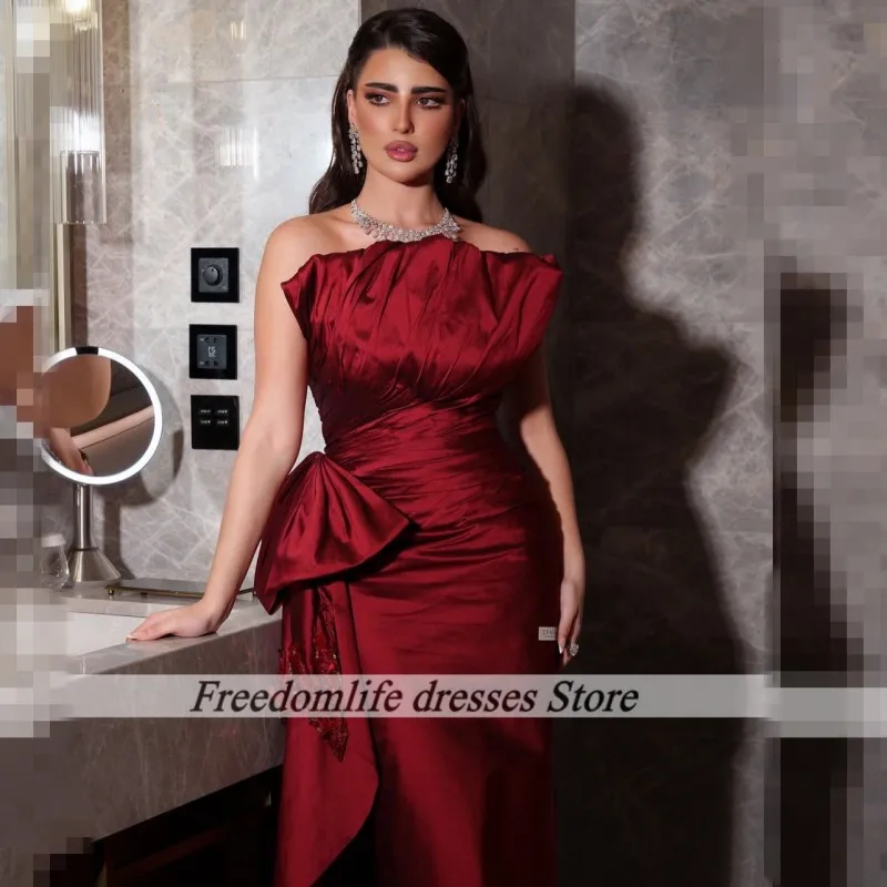 

Платья для особых случаев на заказ Вечерняя одежда с зубчатыми складками и кристаллами в арабском стиле, Дубай, вечернее платье с русалкой, элегантные платья по индивидуальному заказу