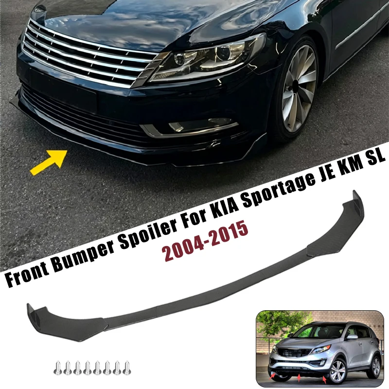 Sport Front Bumper Splitter Spoiler Lip For KIA Sportage JE KM SL 04-15 5Pcs Adjustable Sectional Car Exterior Tuning Body Kit