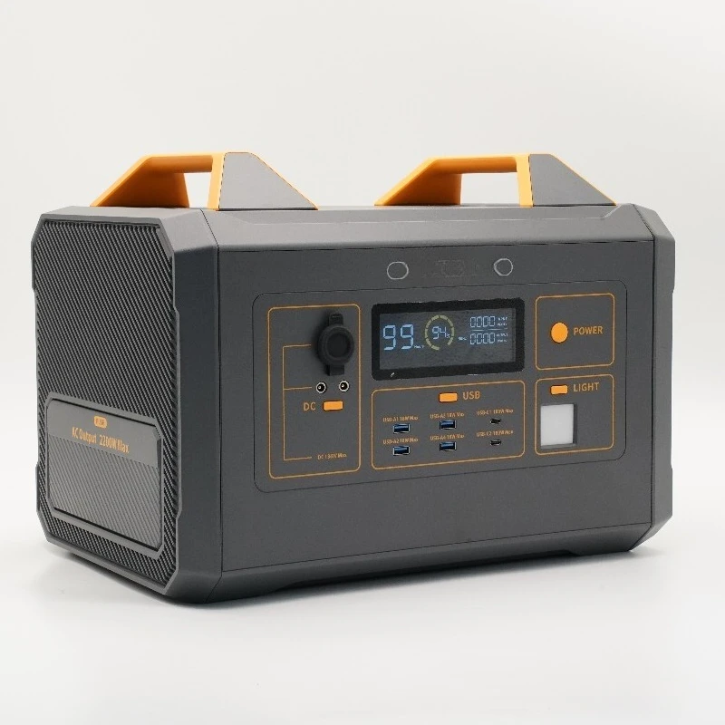 Portable 2200-watt AC output power station with Type-C PD energy storage system and solar generator