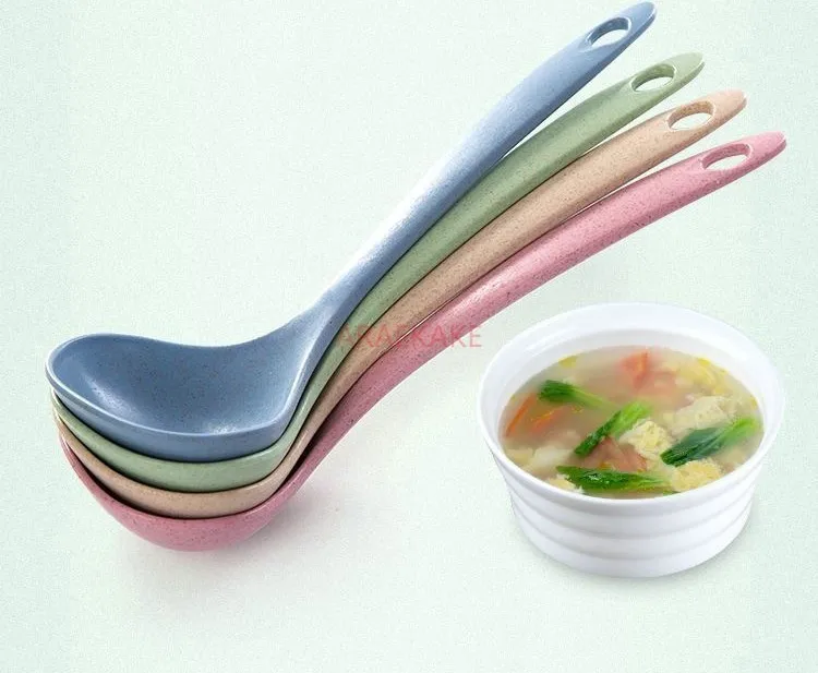 Straw health and environmental protection spoon Household wheat fiber kitchen tableware spoon Congee spoon