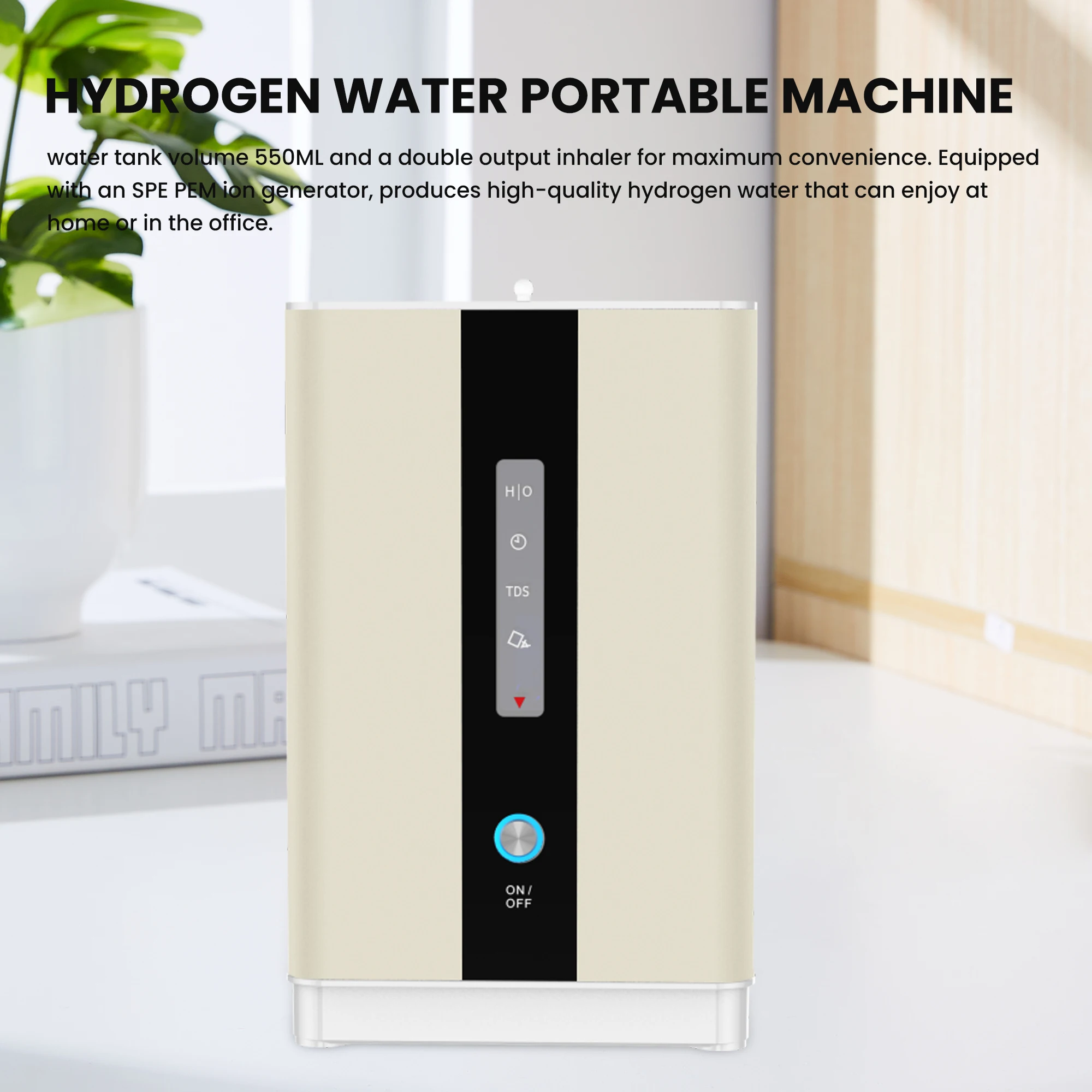 Hydrogen Generator H2 Inhalation Machine with 150ml/min 99.99% High Purity H2 Low Noise Hydrogen Water Purifier Ionizer SPE/PEM