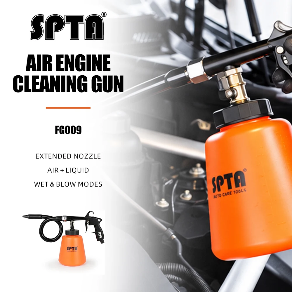 SPTA Car Engine Cleaning Gun Car Cleaning Washing Spray Gun High Pressure Washer Potable interior & Exterior Deep Cleaning Tool