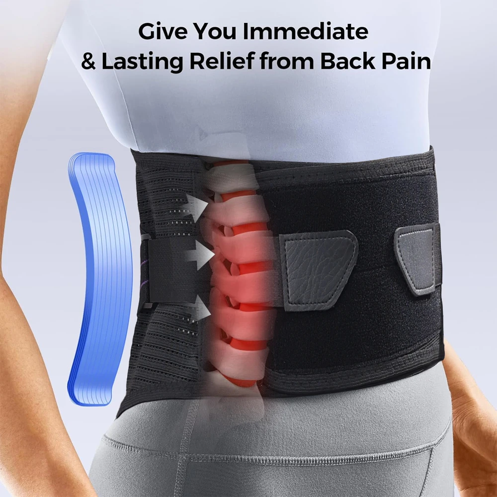 1PC Back Brace for Lower Back Pain Relief,Breathable Lumbar Support Belt for Sciatica Lifting,Adjustable Waist Support Men Women