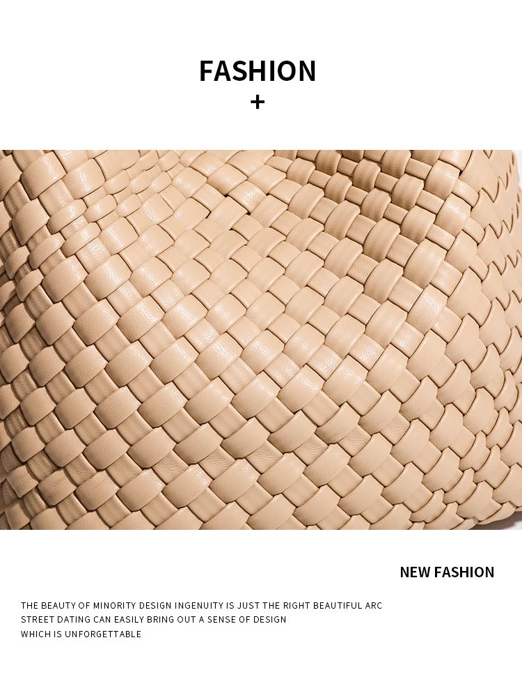 Designer-Tasche Luxus 2024 Damen-Tasche Brandneues Produkt PU Kleine Handgewebte Bucket-Bag Hochwertige Damenhandtasche – Detail 7