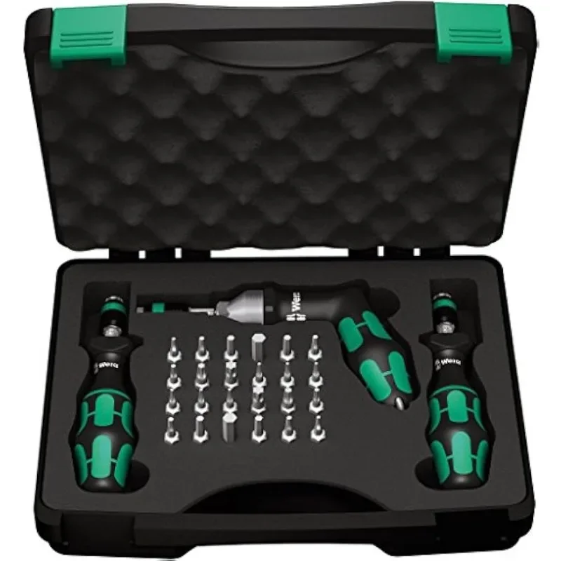 

Wera - 5074739001 Kraftform 7440/41/42 Torque Screwdriver 0.3-6.0 Nm and Bit Set, 27-Piece