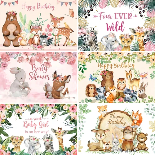 Fondo de fotografía de Safari en la jungla, bosque Tropical salvaje, decoración de un cumpleaños, Baby Shower, fotozona, estudio fotográfico