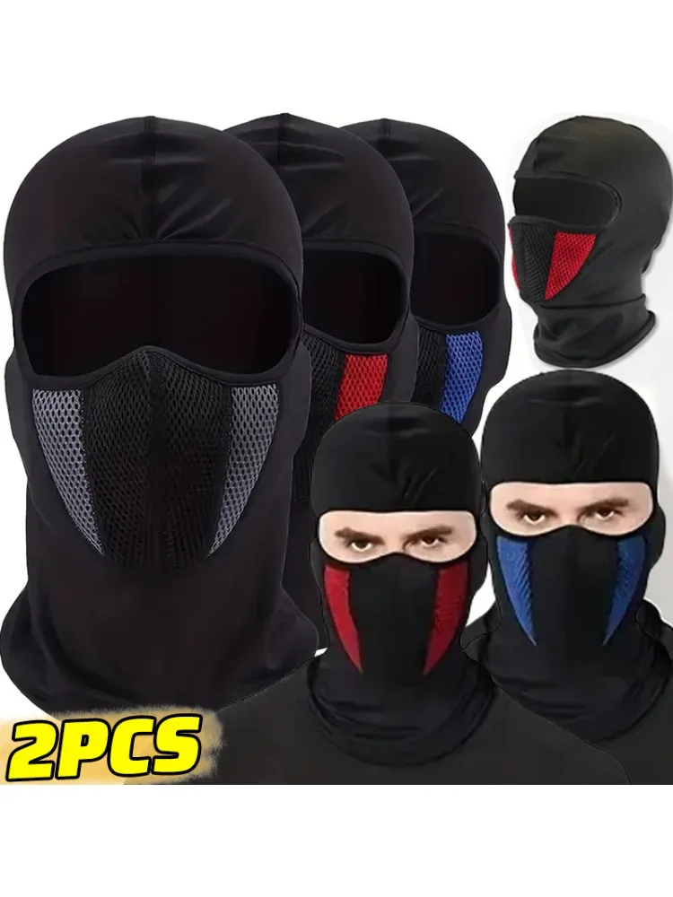 AliExpress 2pcs Breathable Balaclava Motorcycle Full Face Mask Motorbike Cycling Bike Mask Motocross Helmet