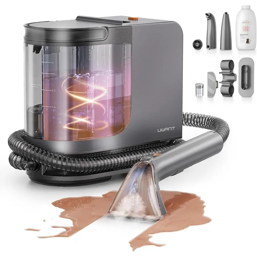 

Portable Steam and Hot Water Carpet Cleaner with 18Kpa Pressure for Upholstery, Pet Stains, and Auto Interiors