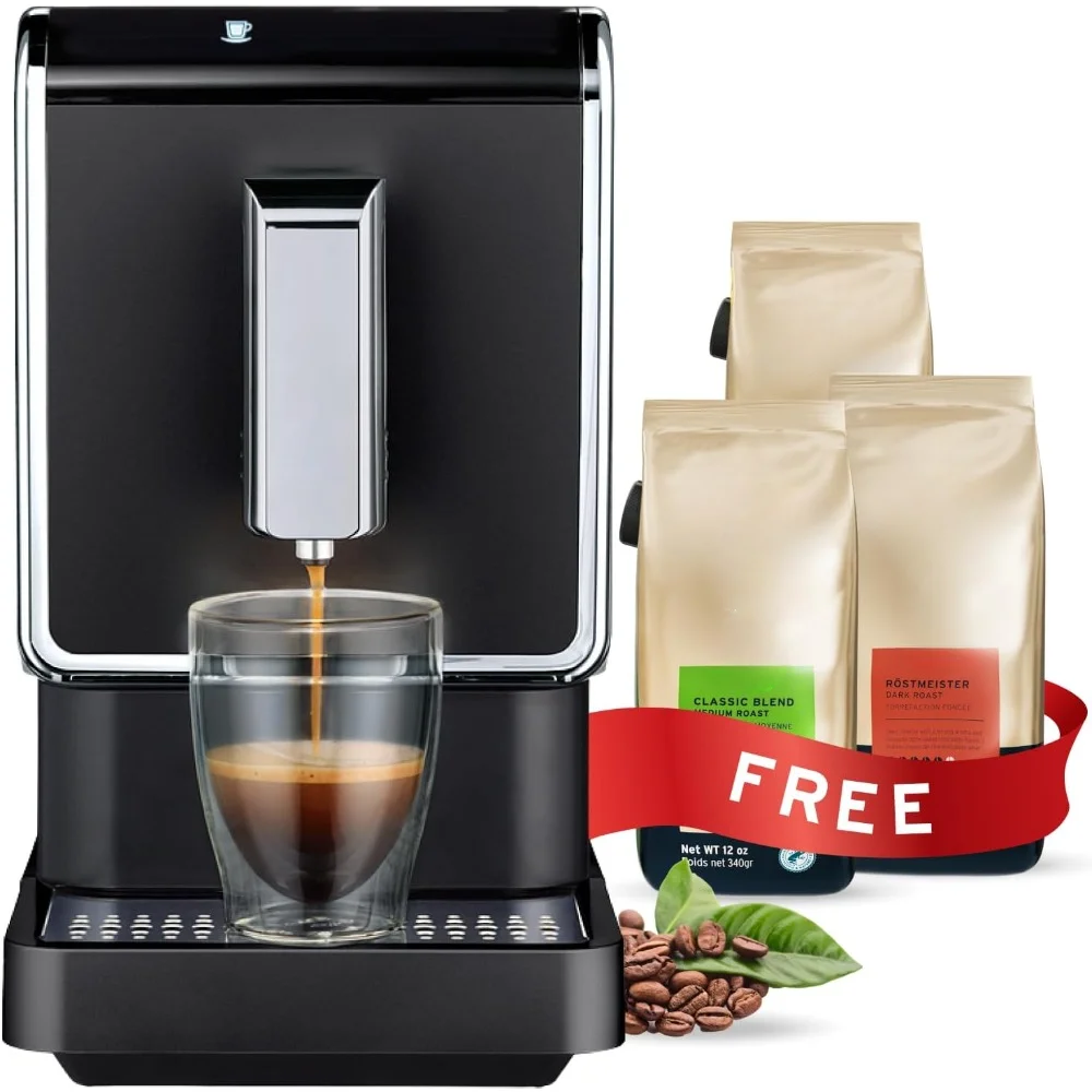 

HAOYUNMA Single Serve Coffee Maker - Automatic Espresso Coffee Machine - Built-in Grinder, No Coffee Pods Needed