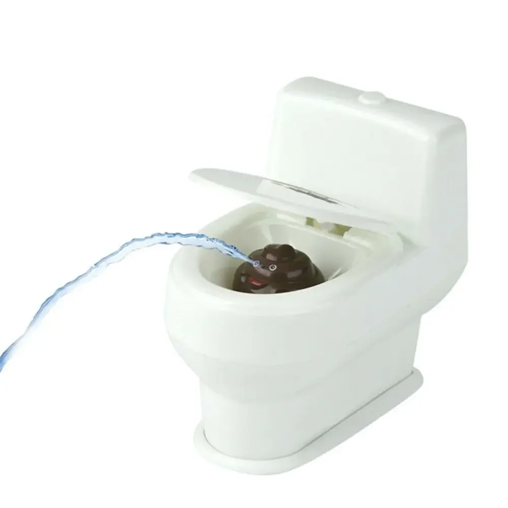 Mini Desktop Gift Novelty Funny Prank Fools' Day Closestool Joke Gag Toy Spray Water Toilet Toy