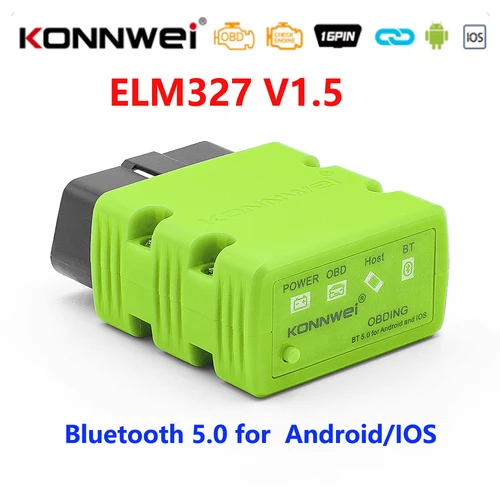 KONNWEI ELM327 V1.5 escáner automático Bluetooth 5,0 KW902 OBD2 herramienta de diagnóstico de coche ELM 327 V 1 5 OBD 2 lector de códigos para Android iOS